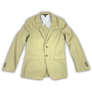 Banana Republic Slim Fit Blazer Sport Coat‎ Suit Jacket 36R Tan 2 Button Cotton